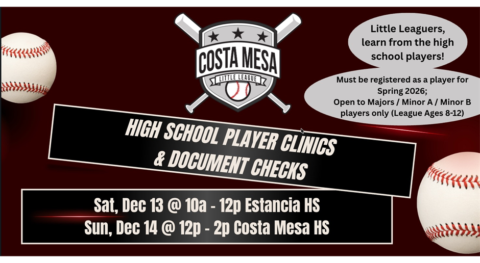 December Clinics - Sign up now